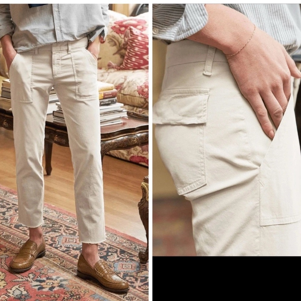 Frank & Eileen Ankle Pants in Italian Peached Tan Khaki Twill Cotton Size 6 - Picture 9 of 9